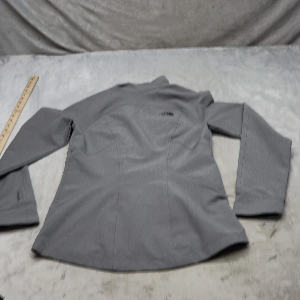 North Face Jacket Womens Small Grey Tech Stretch Softshell Full Zip Windwall Y2K
